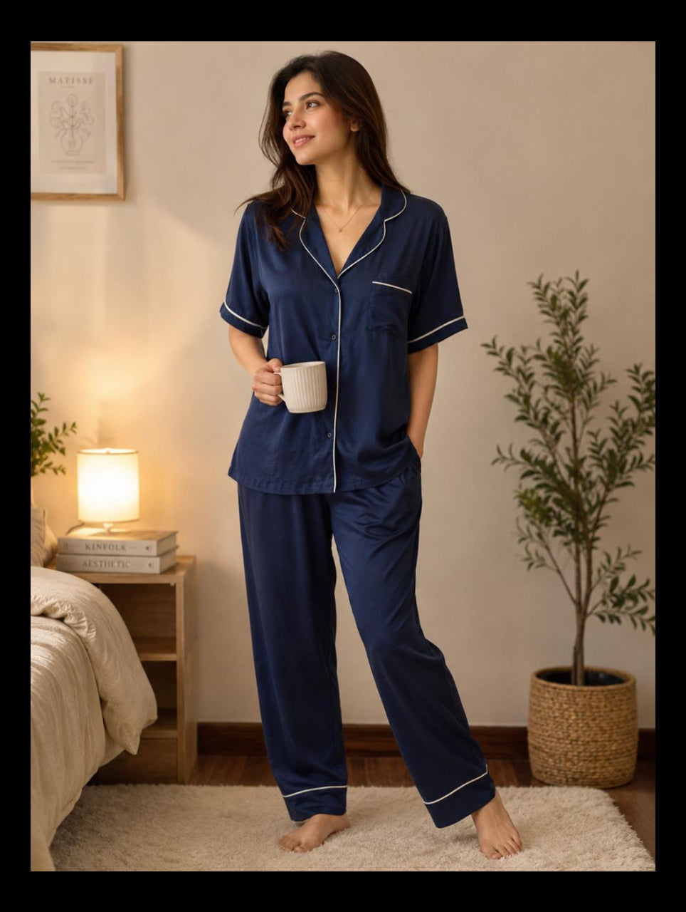 Cotton Night Suit – Navy