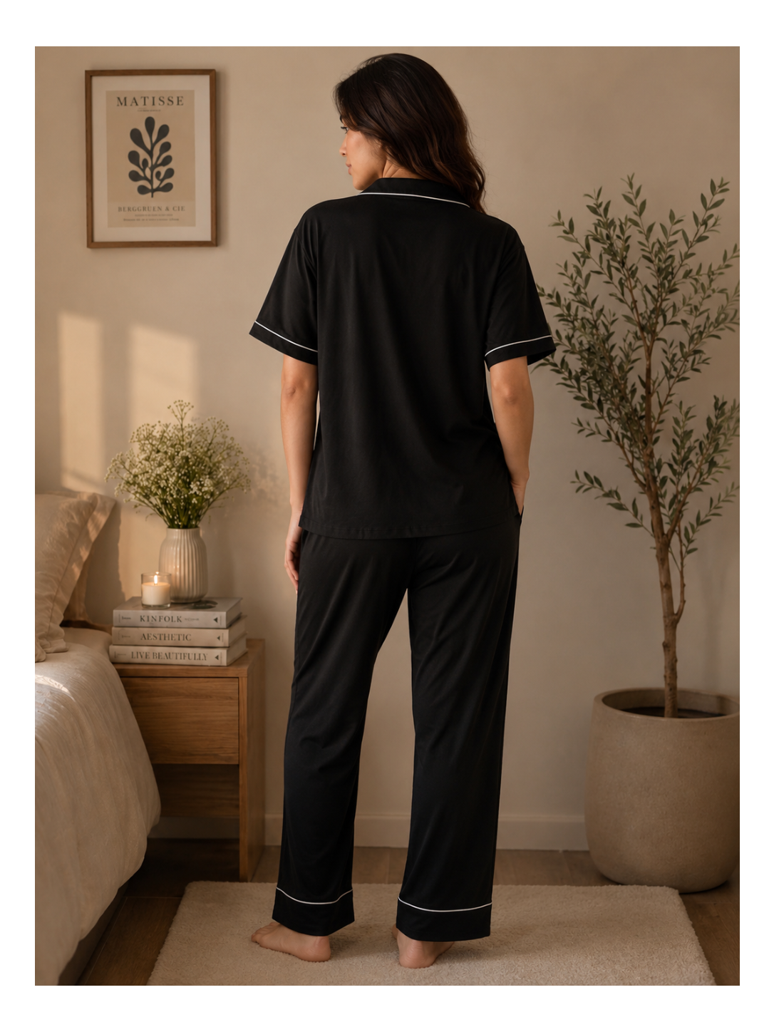 Cotton Night Suit – Black