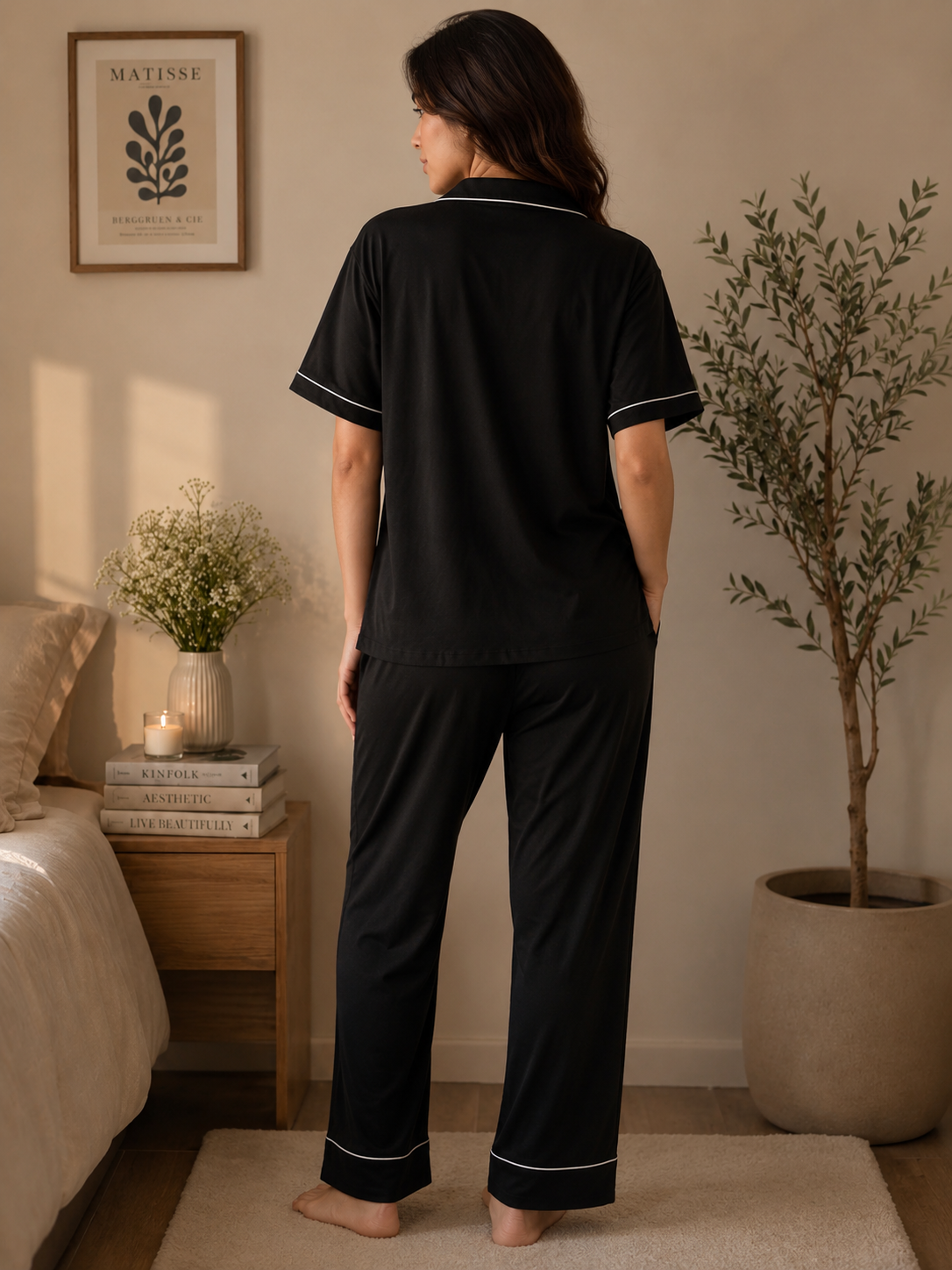 Cozy Cloud Premium Black cotton Night Suit