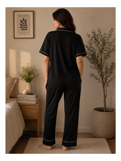 Cotton Night Suit – Black