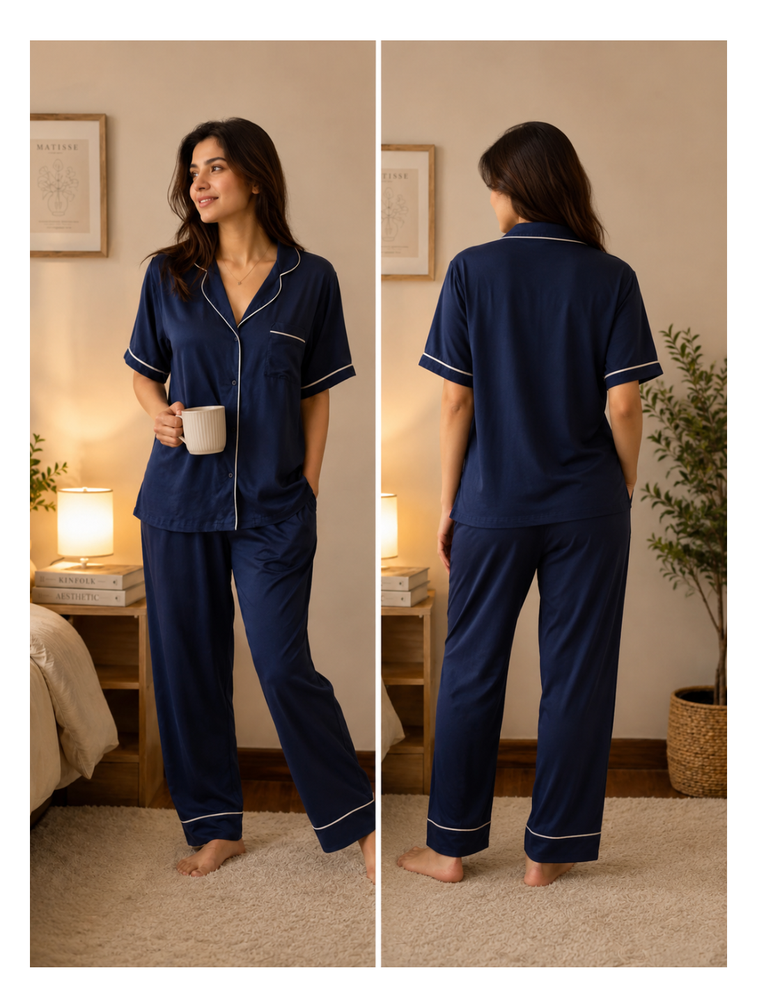 Cotton Night Suit – Navy