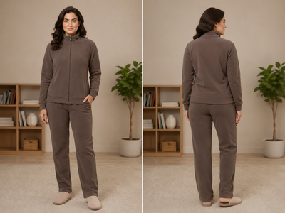 Fleece Co-Ord Set – Coffee Brown